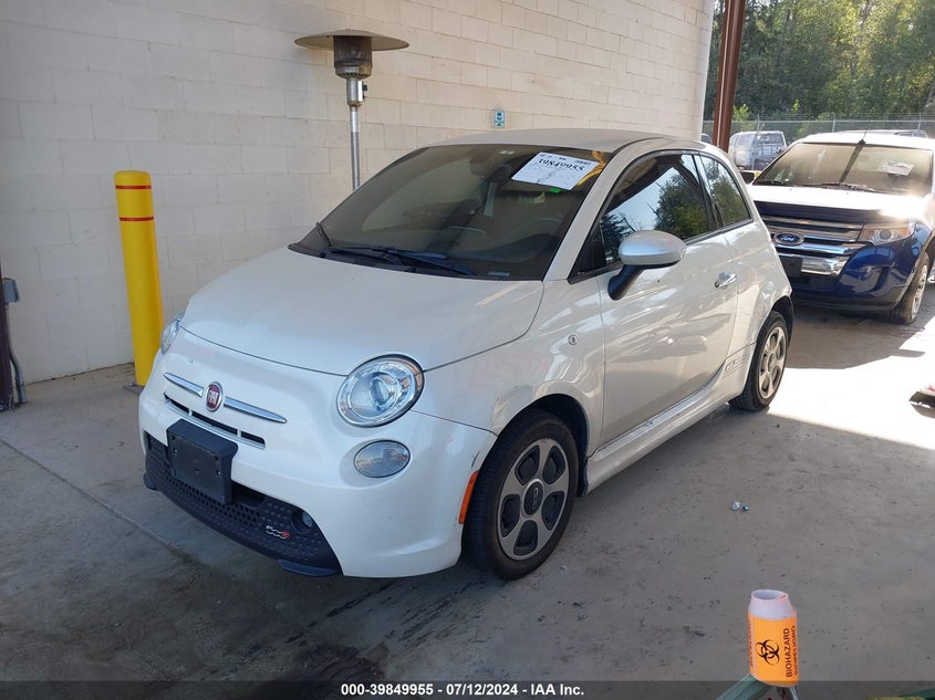 2016 Fiat 500 VIN 3C3CFFGE1GT229286 COPART salvage auction — Front & Rear, Bill of Sale (Washington), sold $1,500 on 2024-08-07 (photo 2)