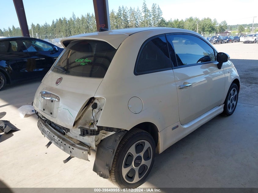 2016 Fiat 500 VIN 3C3CFFGE1GT229286 COPART salvage auction — Front & Rear, Bill of Sale (Washington), sold $1,500 on 2024-08-07 (photo 4)
