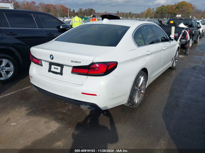 2021 BMW 530I VIN WBA53BH02MCG73261 COPART salvage auction — Front End, Salvage (North Carolina), sold $20,150 on 2025-02-19 (photo 4)