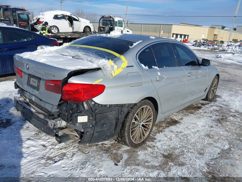 2018 BMW 530E VIN WBAJA9C5XJB251317 COPART salvage auction — Rear, Salvage (New York), sold $9,700 on 2025-01-15 (photo 4)