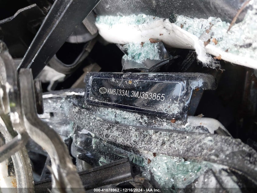 2021 Hyundai Tucson VIN KM8J33AL3MU353865 IAAI salvage auction — LEFT SIDE, Salvage Non-Reb (South Carolina), sold $375 on 2026-07-15 (photo 9)
