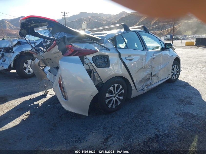 2021 Toyota Prius prime VIN JTDKAMFP3M3180368 IAAI salvage auction — FRONT & REAR, Salvage (California), sold $1,750 on 2026-07-20 (photo 4)