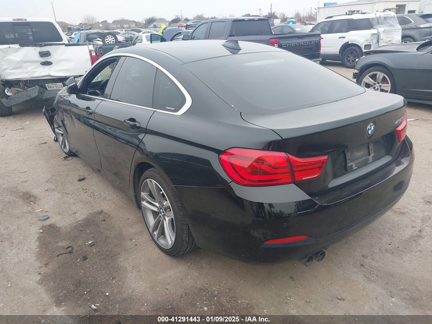 2018 BMW 430I VIN WBA4J1C55JBG79085 COPART salvage auction — Left Front, Clear (Texas), sold $7,950 on 2025-02-21 (photo 3)
