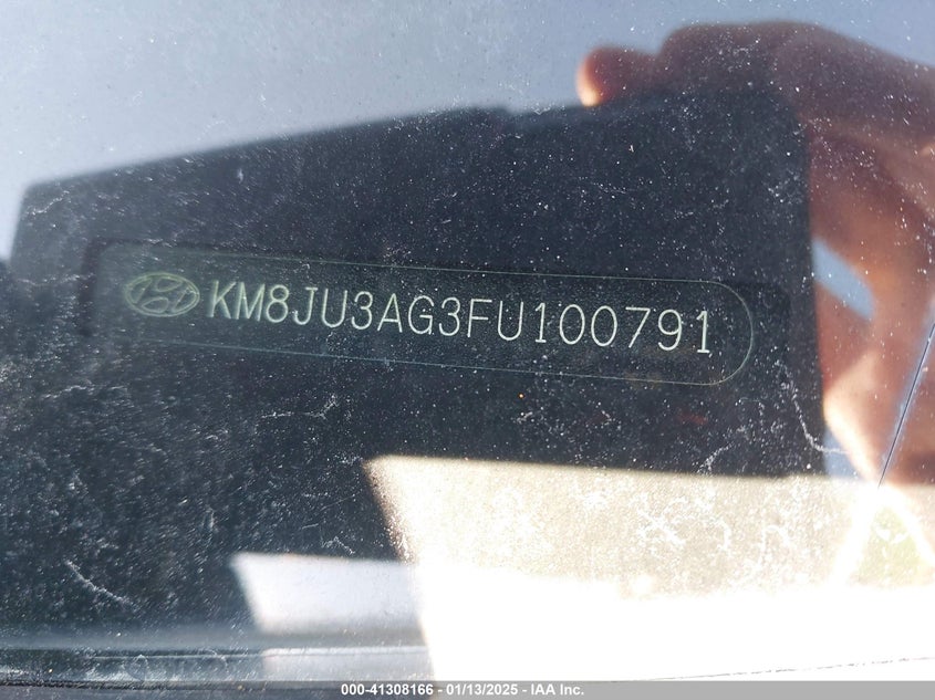 2015 Hyundai Tucson VIN KM8JU3AG3FU100791 IAAI salvage auction — LEFT SIDE, Salvage Title, sold $350 on 2026-07-17 (photo 9)