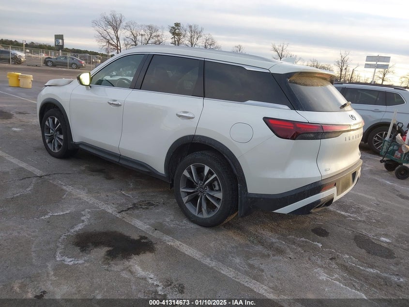 2025 Infiniti Qx60 VIN 5N1AL1FSXSC337296 IAAI salvage auction — Burn Engine, Salvage (New Jersey), sold $7,300 on 2026-08-17 (photo 3)