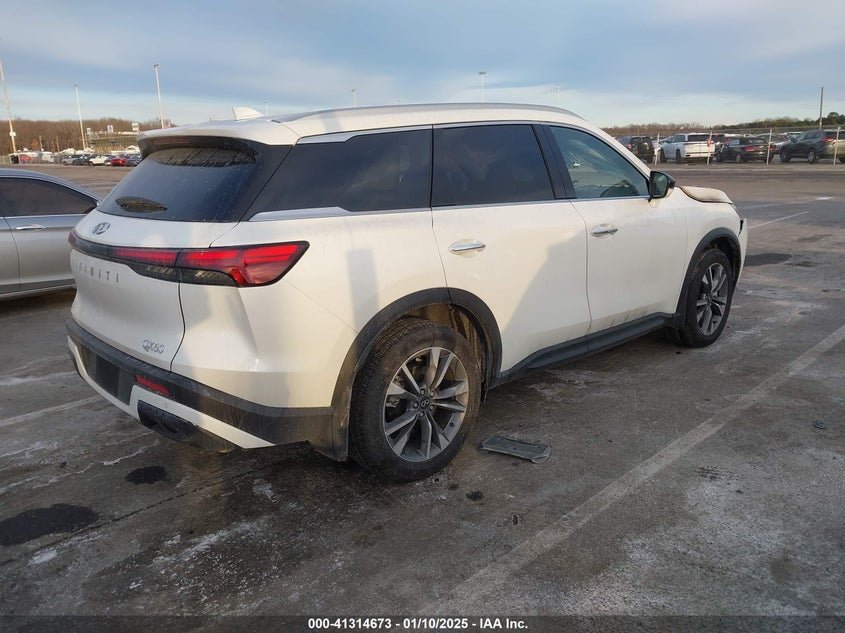 2025 Infiniti Qx60 VIN 5N1AL1FSXSC337296 IAAI salvage auction — Burn Engine, Salvage (New Jersey), sold $7,300 on 2026-08-17 (photo 4)
