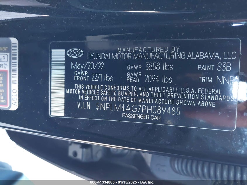 2023 Hyundai Elantra VIN 5NPLM4AG7PH089485 COPART salvage auction — Front End, Salvage (Virginia), sold $3,650 on 2025-06-17 (photo 9)