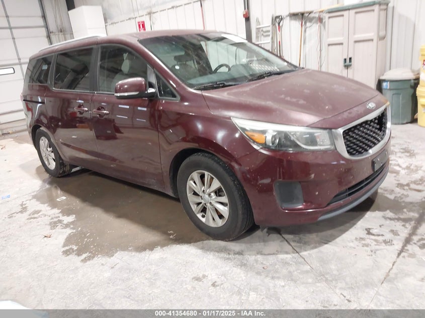 2016 Kia SEDONA VIN KNDMB5C10G6121308 IAAI salvage auction — FRONT END, Salvage (Idaho), sold $25 on 2026-07-27 (photo 1)