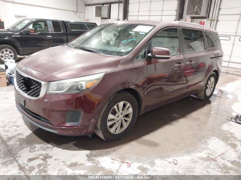 2016 Kia SEDONA VIN KNDMB5C10G6121308 IAAI salvage auction — FRONT END, Salvage (Idaho), sold $25 on 2026-07-27 (photo 2)