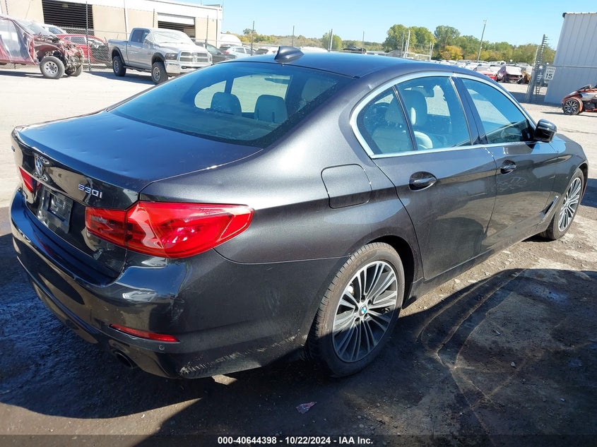 2019 BMW 530I VIN WBAJA7C5XKWW40215 COPART salvage auction — Hail, Clear (Oklahoma), sold $13,600 on 2025-03-01 (photo 4)
