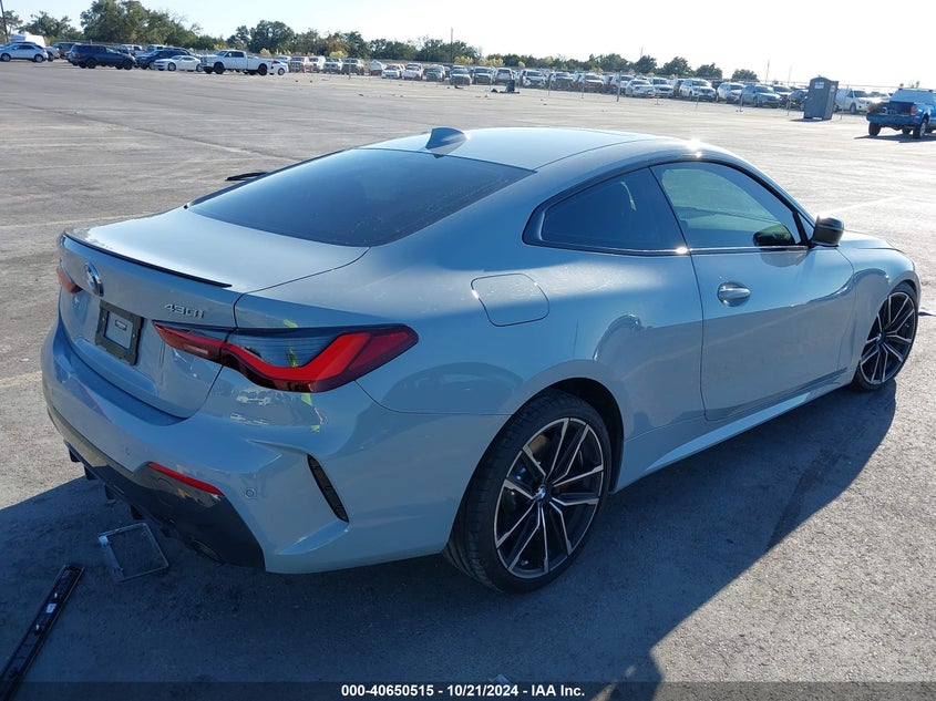 2023 BMW 430I VIN WBA53AP02PCL76617 COPART salvage auction — Left Front, Clear (Texas), sold $18,150 on 2024-12-26 (photo 4)