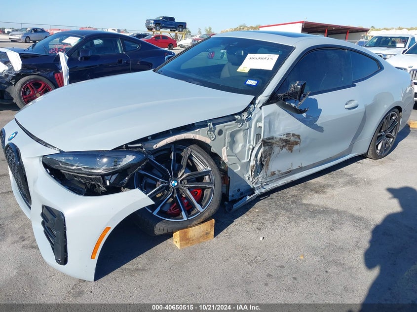 2023 BMW 430I VIN WBA53AP02PCL76617 COPART salvage auction — Left Front, Clear (Texas), sold $18,150 on 2024-12-26 (photo 6)