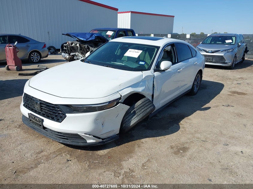 2024 Honda Accord VIN 1HGCY1F35RA025367 COPART salvage auction — Left Front, Clear (Texas), sold $13,500 on 2024-12-17 (photo 2)