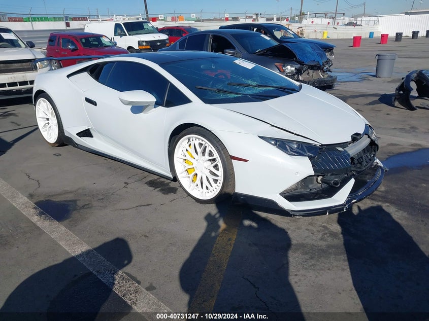 2015 Lamborghini Huracan VIN ZHWUC1ZF8FLA03249 COPART salvage auction — Front End, Salvage (California), sold $106,000 on 2025-01-22 (photo 1)