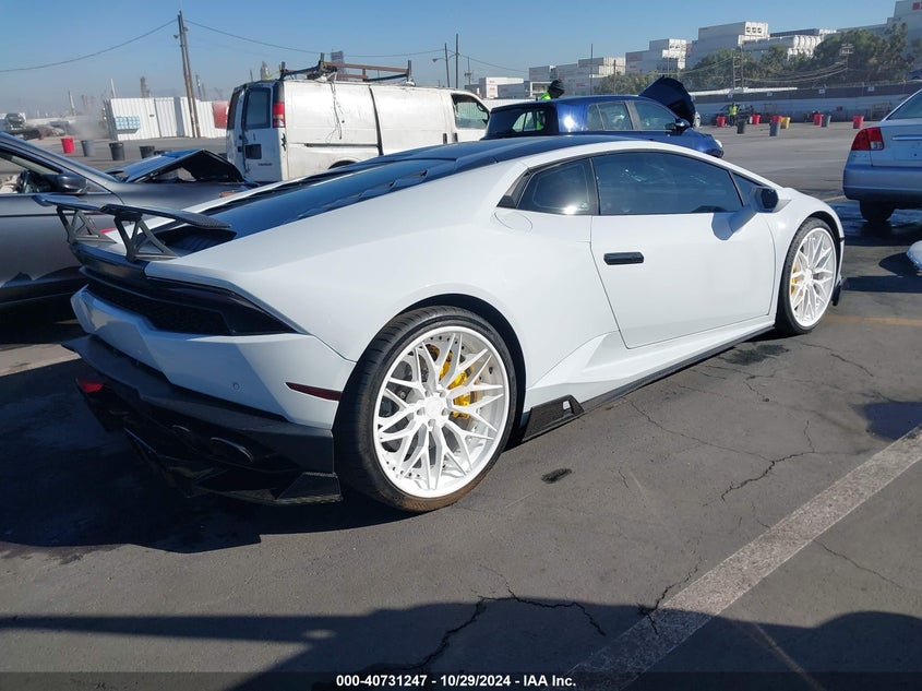 2015 Lamborghini Huracan VIN ZHWUC1ZF8FLA03249 COPART salvage auction — Front End, Salvage (California), sold $106,000 on 2025-01-22 (photo 4)