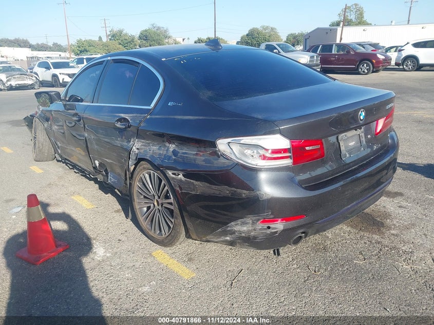 2018 BMW 530E VIN WBAJA9C52JB249836 COPART salvage auction — Left Side, Salvage (California), sold $7,200 on 2025-02-05 (photo 3)