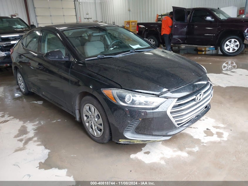 2018 Hyundai Elantra VIN KMHD74LF1JU665922 COPART salvage auction — Front End, Salvage (Kansas), sold $3,500 on 2024-12-13 (photo 1)