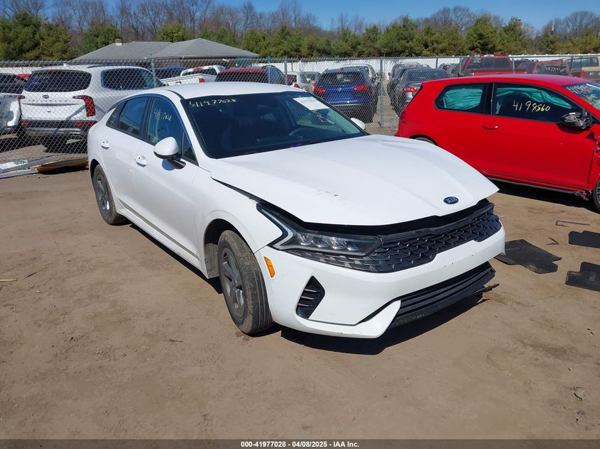 2021 Kia K5 VIN 5XXG14J23MG015647 IAAI salvage auction — FRONT END, Salvage (Indiana), sold $2,200 on 2026-07-14 (photo 1)