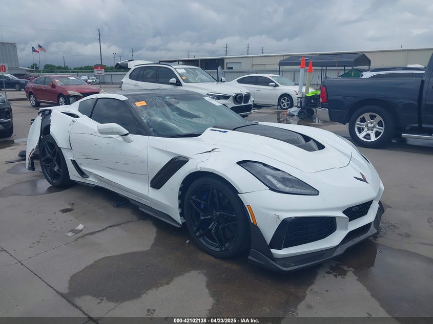 2019 Chevrolet Corvette VIN 1G1Y52D97K5801838 COPART salvage auction — Rollover, Salvage (Texas), sold $66,250 on 2025-05-15 (photo 1)