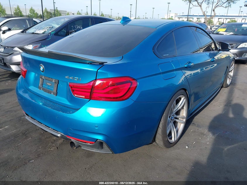 2018 BMW 440i gran coupe VIN WBA4J5C56JBF07381 IAAI salvage auction — SIDE, Salvage Title, sold $6,700 on 2026-08-02 (photo 4)