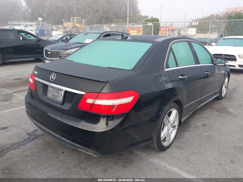 2013 Mercedes-Benz E-Class VIN WDDHF5KB9DA709562 COPART salvage auction — Front End, Salvage (California), sold $2,100 on 2025-06-05 (photo 4)