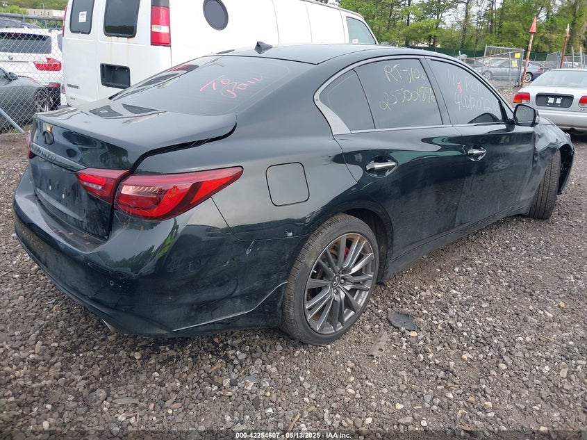 2021 Infiniti Q50 VIN JN1FV7DR6MM880572 IAAI salvage auction — LEFT & RIGHT, Salvage Title, sold $1,050 on 2026-07-21 (photo 4)