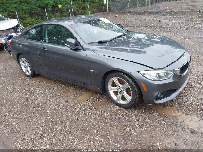 2014 BMW 428i VIN WBA3N5C57EF715667 IAAI salvage auction — FRONT END, Salvage (Indiana), sold $875 on 2026-07-08 (photo 1)