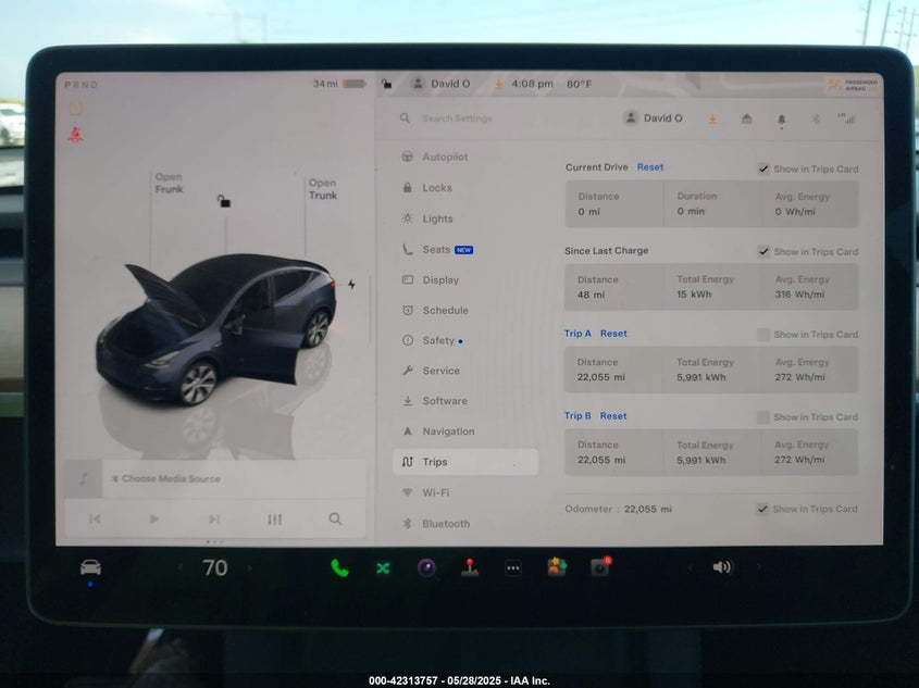 2024 Tesla Model Y VIN 7SAYGDED6RF054342 IAAI salvage auction — Side, Rebuildable (Florida), sold $14,500 on 2026-05-22 (photo 7)