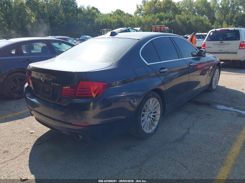 2013 BMW 5 series VIN WBAFR7C55DC823430 IAAI salvage auction — LEFT FRONT, Salvage Title, sold $750 on 2026-07-15 (photo 4)