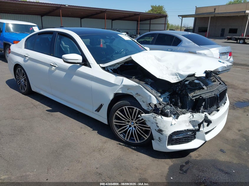 2018 BMW 530e VIN WBAJA9C52JG622876 IAAI salvage auction — FRONT END, Salvage (California), sold $5,500 on 2026-07-29 (photo 1)