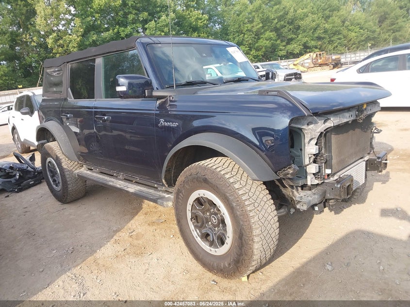 2021 Ford Bronco VIN 1FMEE5DP7MLA91974 IAAI salvage auction — FRONT END, Salvage Title, sold $12,200 on 2026-08-01 (photo 1)
