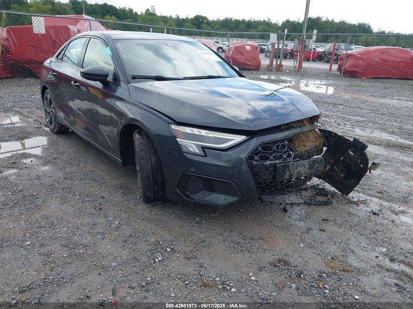 2023 Audi A3 VIN WAUAUDGY0PA040057 IAAI salvage auction — FRONT END, Salvage Title, sold $300 on 2026-07-23 (photo 1)