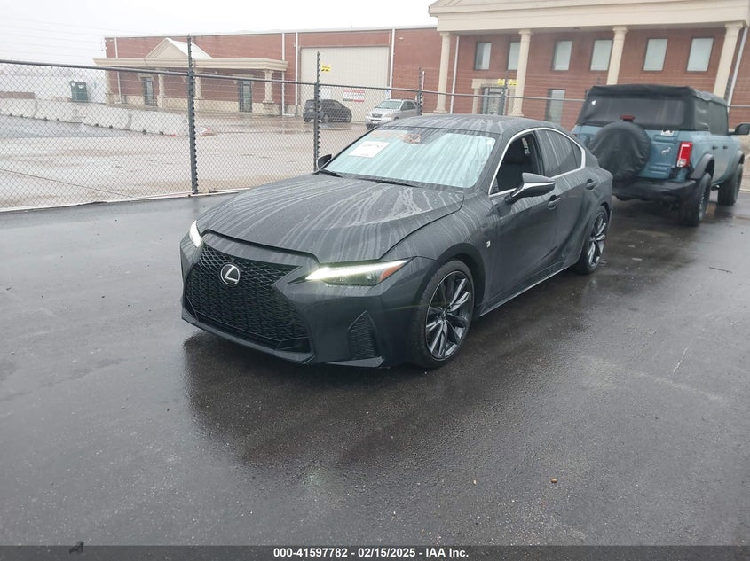 2023 LEXUS IS 350 VIN JTHGZ1B28P5065604 COPART salvage auction — Rear, Salvage (Texas), sold $15,700 on 2025-02-19 (photo 2)