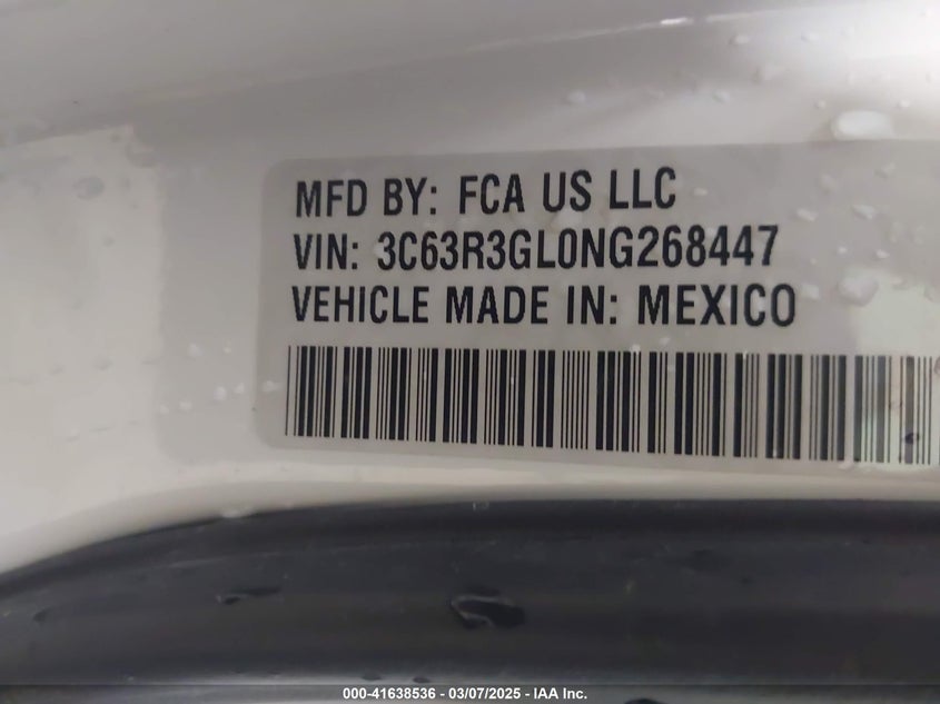 2022 Ram 3500 VIN 3C63R3GL0NG268447 IAAI salvage auction — LEFT FRONT, Salvage (Pennsylvania), sold $13,250 on 2026-07-17 (photo 8)