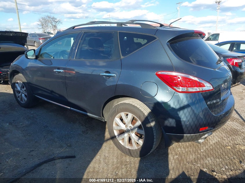 2012 Nissan Murano VIN JN8AZ1MU9CW107213 IAAI salvage auction — LEFT REAR, Clear (Tennessee), sold $500 on 2026-07-30 (photo 3)