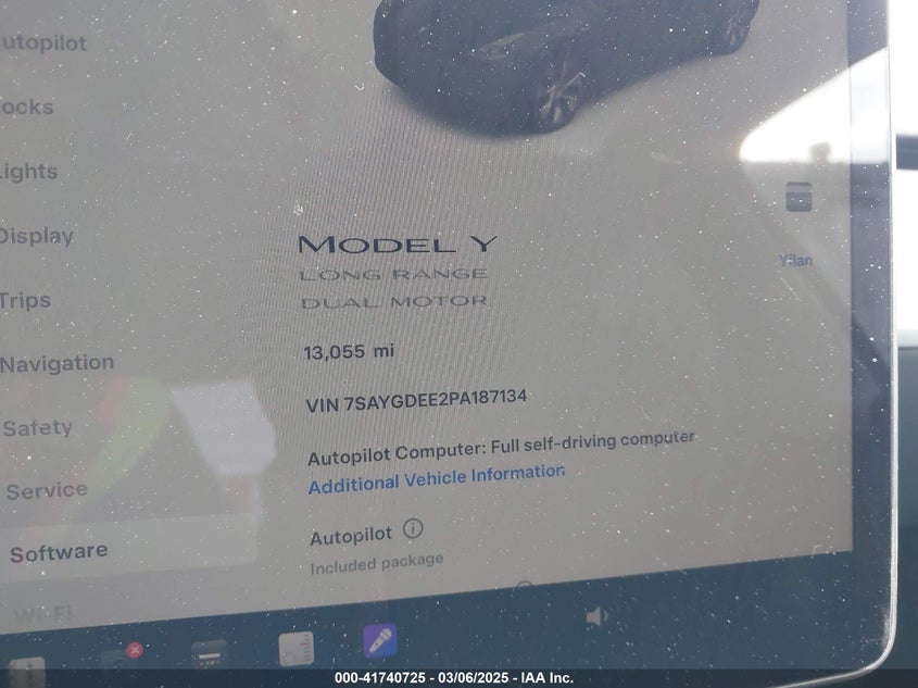 2023 Tesla Model y VIN 7SAYGDEE2PA187134 IAAI salvage auction — FRONT END, Salvage (New Jersey), sold $9,600 on 2026-07-30 (photo 7)
