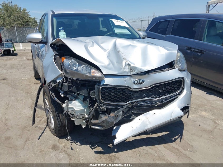 2017 Kia Sportage VIN KNDPMCAC9H7063873 IAAI salvage auction — FRONT END, Salvage (California), sold $1,300 on 2026-07-22 (photo 6)