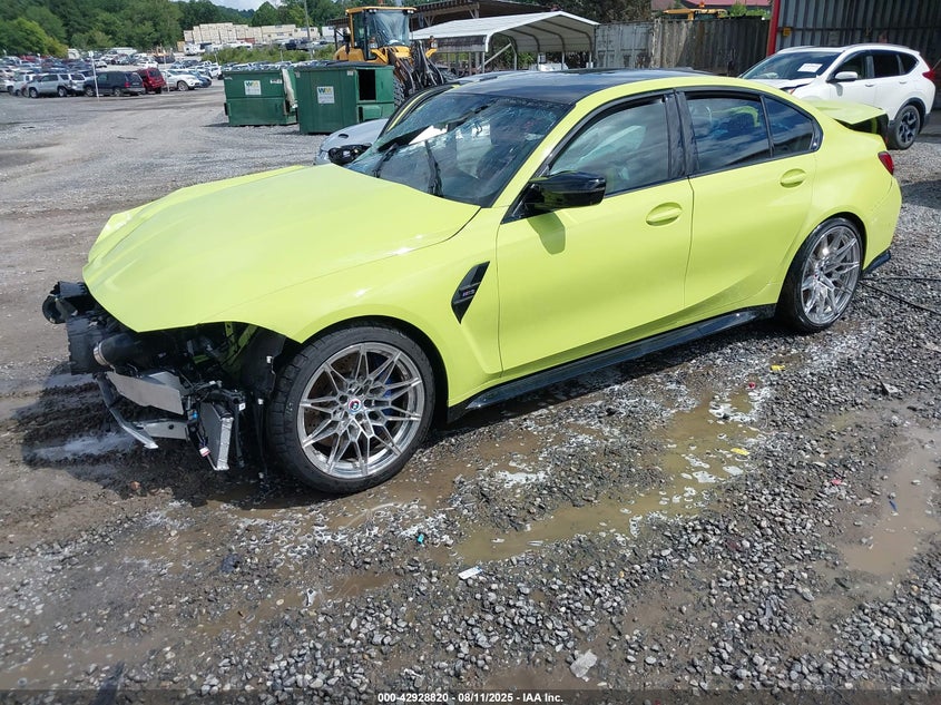 2023 BMW M3 VIN WBS53AY01PFP75205 IAAI salvage auction — FRONT & REAR, Salvage Title, sold $11,600 on 2026-07-24 (photo 2)