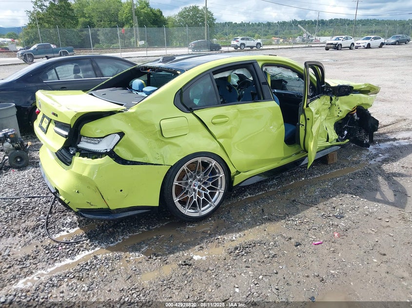 2023 BMW M3 VIN WBS53AY01PFP75205 IAAI salvage auction — FRONT & REAR, Salvage Title, sold $11,600 on 2026-07-24 (photo 4)
