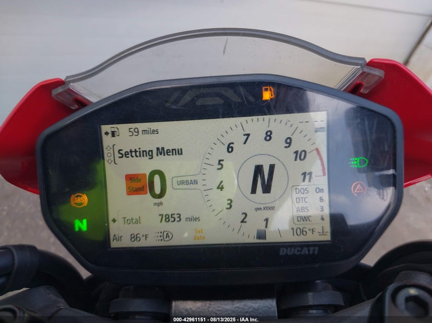 2021 Ducati Monster VIN ZDMMAMDT2MB000087 IAAI salvage auction — LEFT SIDE, Salvage Title, sold $2,050 on 2026-07-28 (photo 7)
