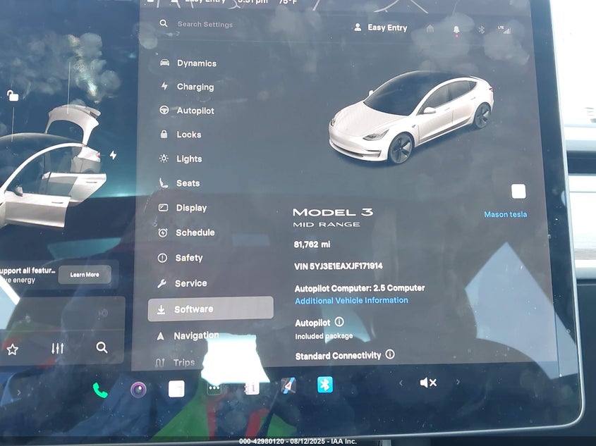 2018 Tesla Model 3 VIN 5YJ3E1EAXJF171914 IAAI salvage auction — LEFT SIDE, Salvage (California), sold $2,350 on 2026-07-06 (photo 7)