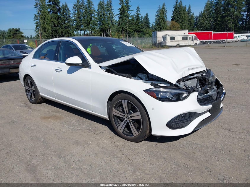 2025 Mercedes-benz C class VIN W1KAF4HB8SR277855 IAAI salvage auction — FRONT END, Salvage Title, sold $18,000 on 2026-07-29 (photo 1)