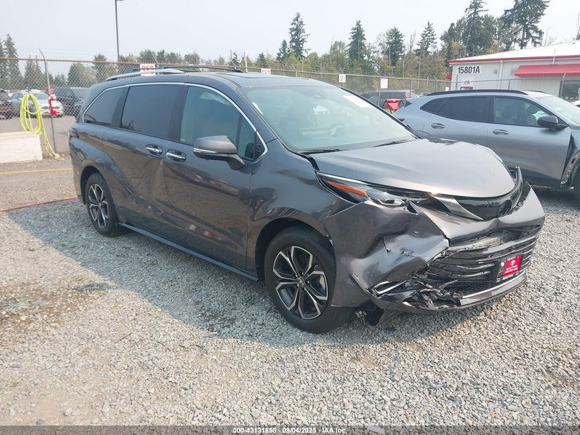 2025 Toyota Sienna VIN 5TDESKFC6SS205724 IAAI salvage auction — FRONT END, Salvage Title, sold $18,100 on 2026-07-22 (photo 1)