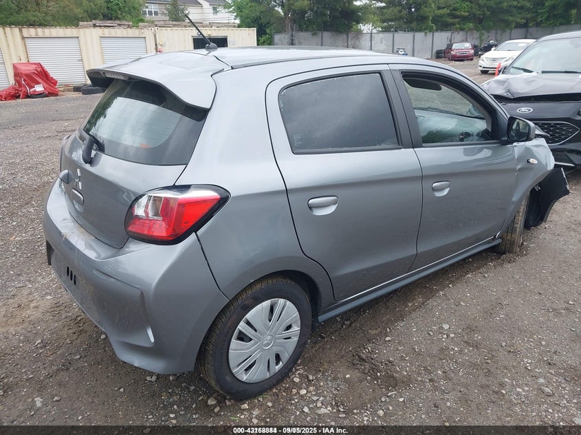2021 Mitsubishi Mirage VIN ML32AUHJ9MH008618 IAAI salvage auction — RIGHT FRONT, Salvage (New Jersey), sold $1,500 on 2026-07-07 (photo 4)