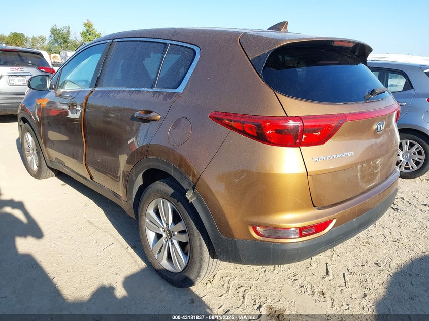 2018 Kia Sportage VIN KNDPM3AC9J7357960 IAAI salvage auction — THEFT, Salvage Title, sold $2,100 on 2026-08-01 (photo 3)