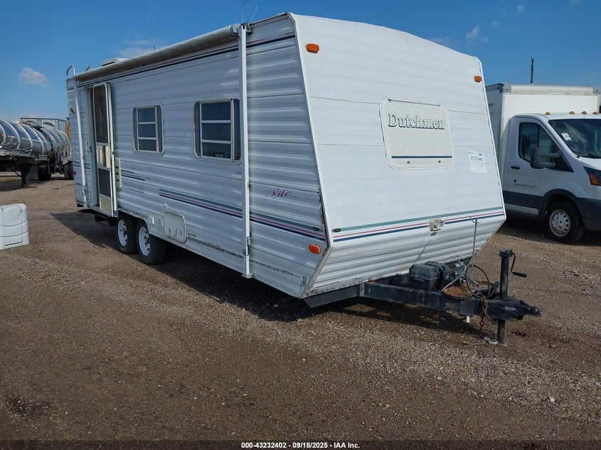 1999 Dutchmen Bumper pull 24' VIN 47CT20L22XM093500 IAAI salvage auction — HAIL, Original (Texas), sold $500 on 2026-10-06 (photo 1)