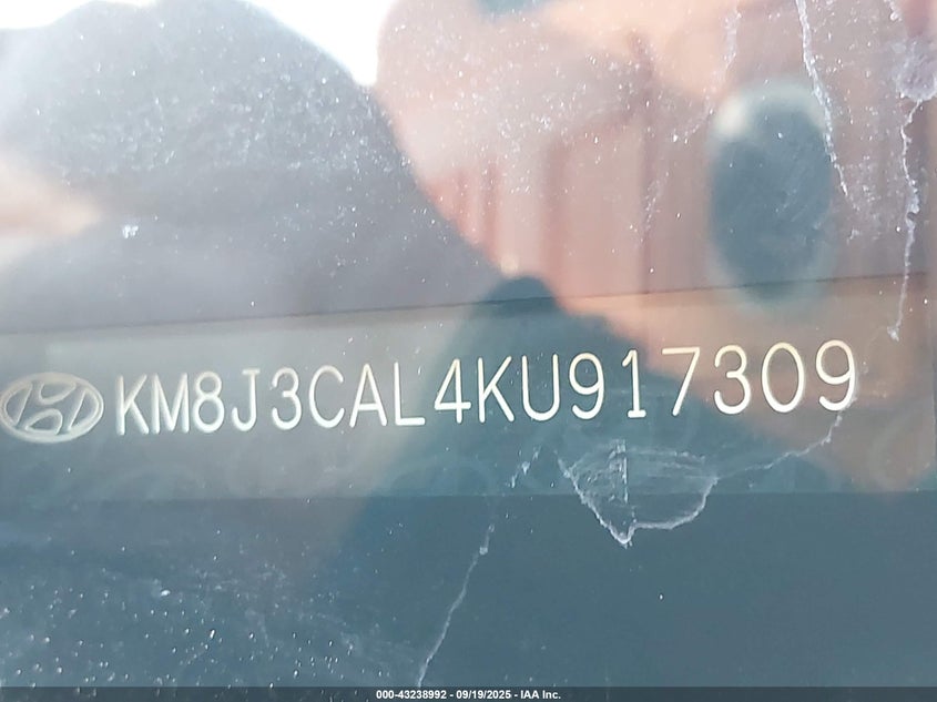 2019 Hyundai Tucson VIN KM8J3CAL4KU917309 IAAI salvage auction — REAR END, Clear (Michigan), sold $1,350 on 2026-07-29 (photo 9)