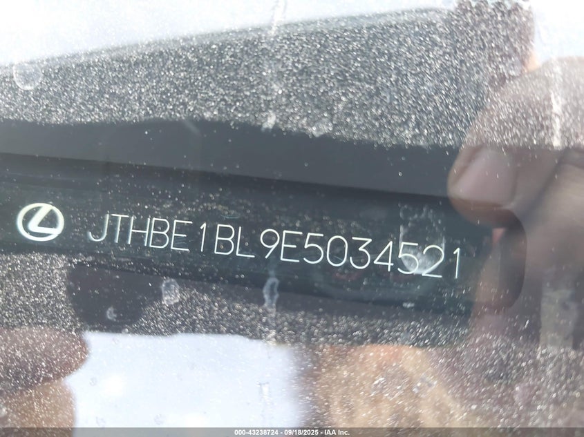 2014 Lexus Gs 350 VIN JTHBE1BL9E5034521 IAAI salvage auction — SIDE, Salvage Title, sold $5,300 on 2026-07-21 (photo 9)