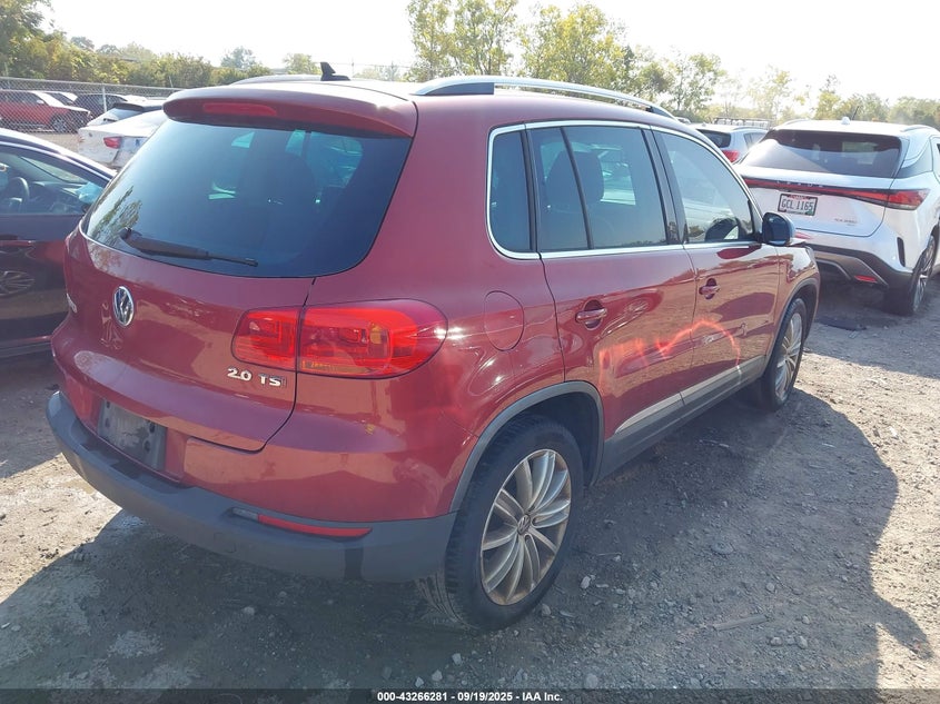 2014 Volkswagen Tiguan VIN WVGAV3AX5EW110934 IAAI salvage auction — LEFT FRONT, Salvage Title, sold $1,025 on 2026-07-07 (photo 4)