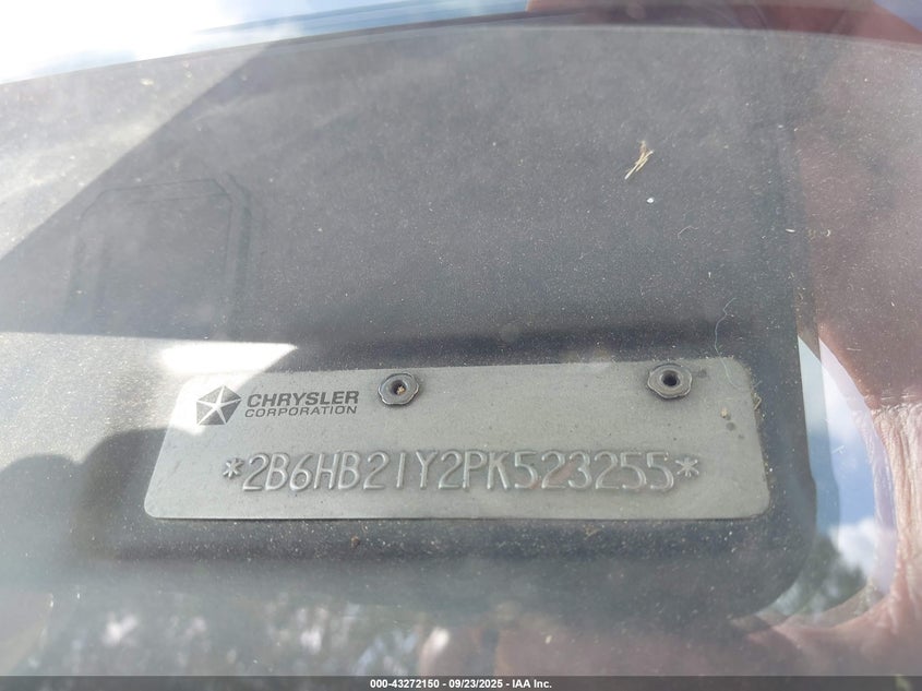 1993 Dodge Ram van VIN 2B6HB21Y2PK523255 IAAI salvage auction — MECHANICAL, Bill Of Sale (Tennessee), sold $300 on 2026-07-08 (photo 9)